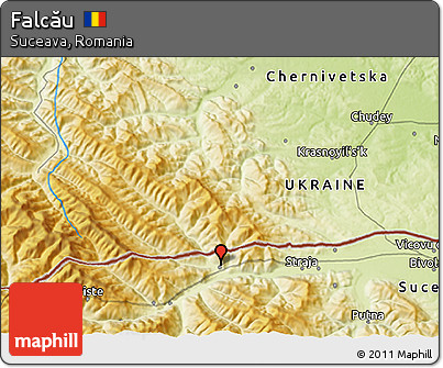 Physical 3D Map of Falcău