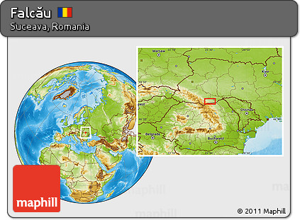 Physical Location Map of Falcău