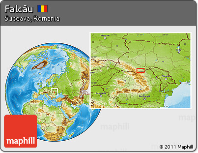 Physical Location Map of Falcău