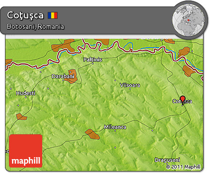 Physical 3D Map of Coţuşca