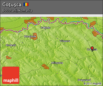 Physical 3D Map of Coţuşca