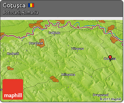 Physical 3D Map of Coţuşca