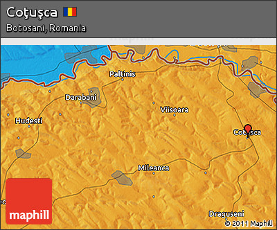 Political 3D Map of Coţuşca