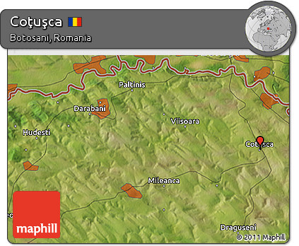 Satellite 3D Map of Coţuşca