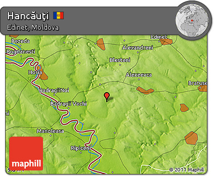 Physical 3D Map of Hancăuţi