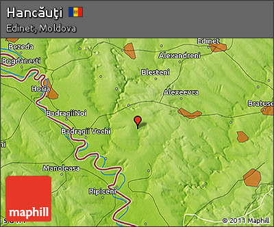 Physical 3D Map of Hancăuţi