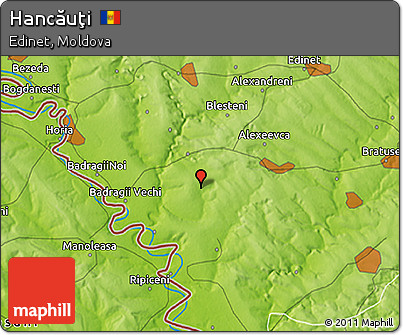 Physical 3D Map of Hancăuţi