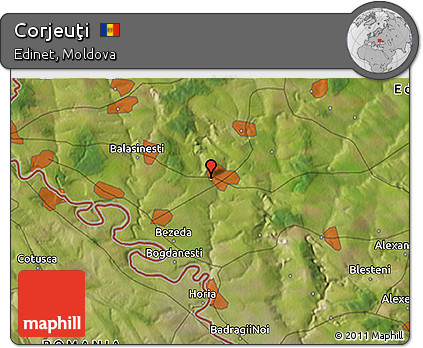 Satellite 3D Map of Corjeuţi