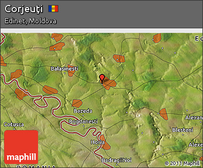 Satellite 3D Map of Corjeuţi