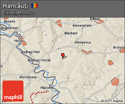 Shaded Relief 3D Map of Hancăuţi