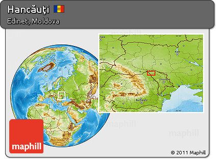 Physical Location Map of Hancăuţi