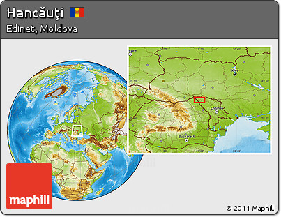 Physical Location Map of Hancăuţi