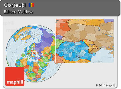 Political Location Map of Corjeuţi
