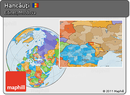 Political Location Map of Hancăuţi
