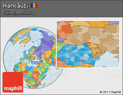 Political Location Map of Hancăuţi