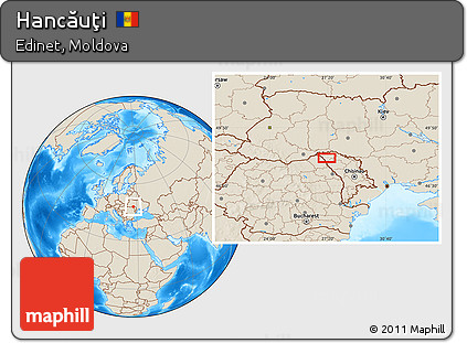 Shaded Relief Location Map of Hancăuţi