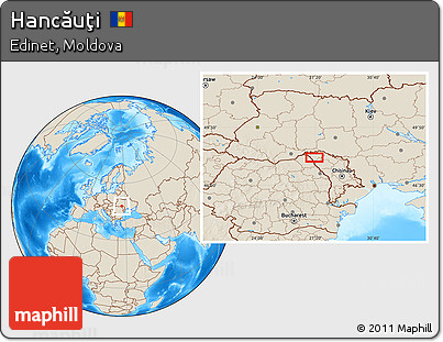 Shaded Relief Location Map of Hancăuţi