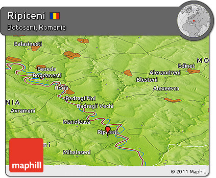 Physical Panoramic Map of Ripiceni