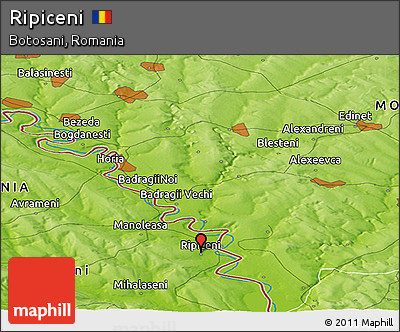 Physical Panoramic Map of Ripiceni