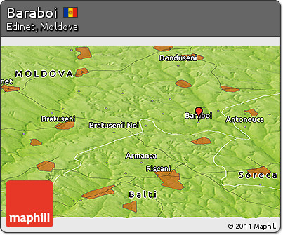 Physical Panoramic Map of Baraboi