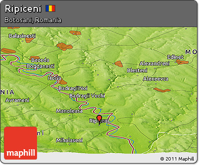 Physical Panoramic Map of Ripiceni