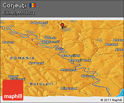 Political Panoramic Map of Corjeuţi