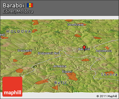 Satellite Panoramic Map of Baraboi