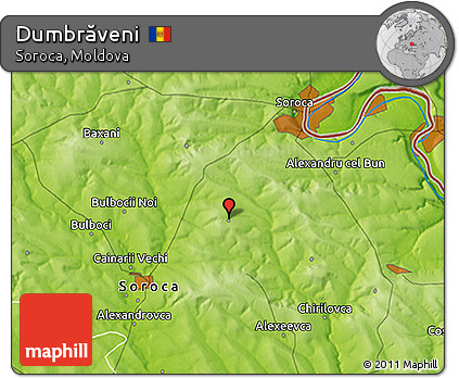 Physical 3D Map of Dumbrăveni