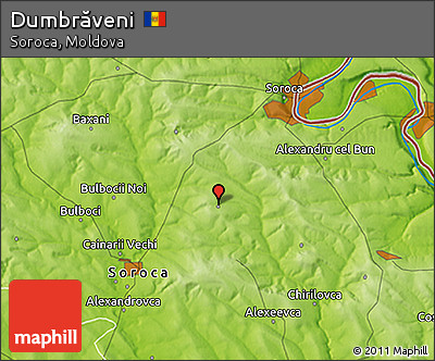 Physical 3D Map of Dumbrăveni