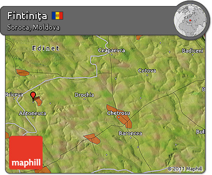 Satellite 3D Map of Fîntîniţa