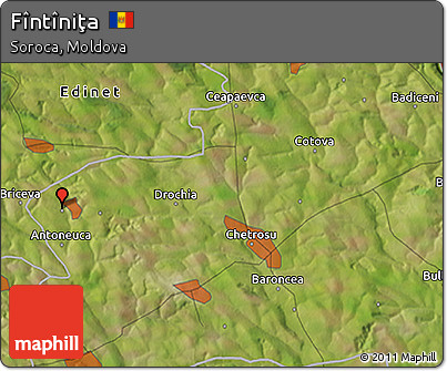 Satellite 3D Map of Fîntîniţa