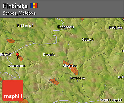 Satellite 3D Map of Fîntîniţa