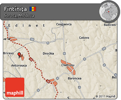 Shaded Relief Map of Fîntîniţa