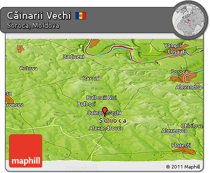 Physical Panoramic Map of Căinarii Vechi