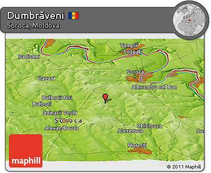 Physical Panoramic Map of Dumbrăveni