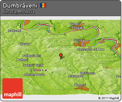 Physical Panoramic Map of Dumbrăveni