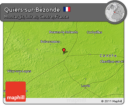 Physical 3D Map of Quiers-sur-Bézonde