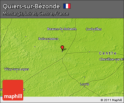 Physical 3D Map of Quiers-sur-Bézonde