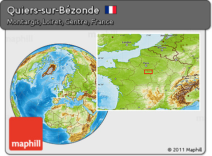 Physical Location Map of Quiers-sur-Bézonde