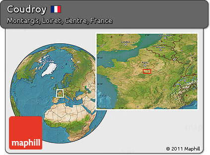 Satellite Location Map of Coudroy