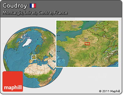Satellite Location Map of Coudroy