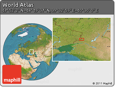 Satellite Location Map of the Area around 48° 5' 50" N, 40° 1' 29" E