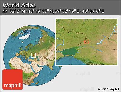 Satellite Location Map of the Area around 48° 5' 50" N, 40° 1' 29" E