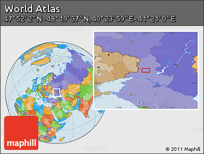 Political Location Map of the Area around 48° 5' 50" N, 40° 52' 30" E