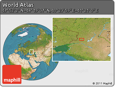 Satellite Location Map of the Area around 48° 5' 50" N, 40° 52' 30" E