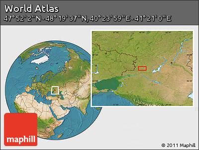 Satellite Location Map of the Area around 48° 5' 50" N, 40° 52' 30" E