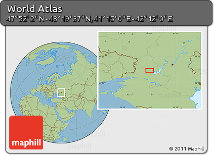 Savanna Style Location Map of the Area around 48° 5' 50" N, 41° 43' 30" E