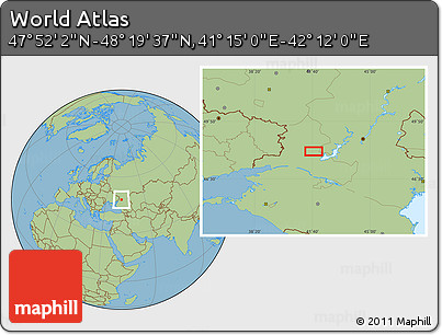 Savanna Style Location Map of the Area around 48° 5' 50" N, 41° 43' 30" E