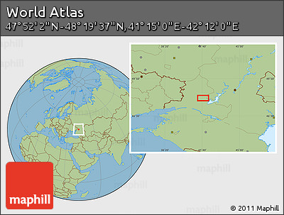 Savanna Style Location Map of the Area around 48° 5' 50" N, 41° 43' 30" E