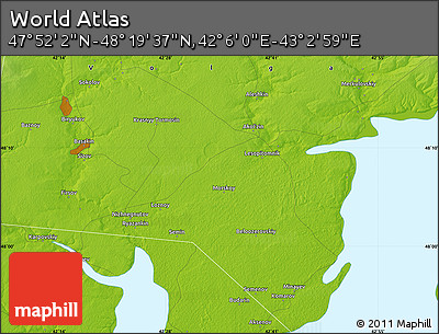 Physical Map of the Area around 48° 5' 50" N, 42° 34' 30" E